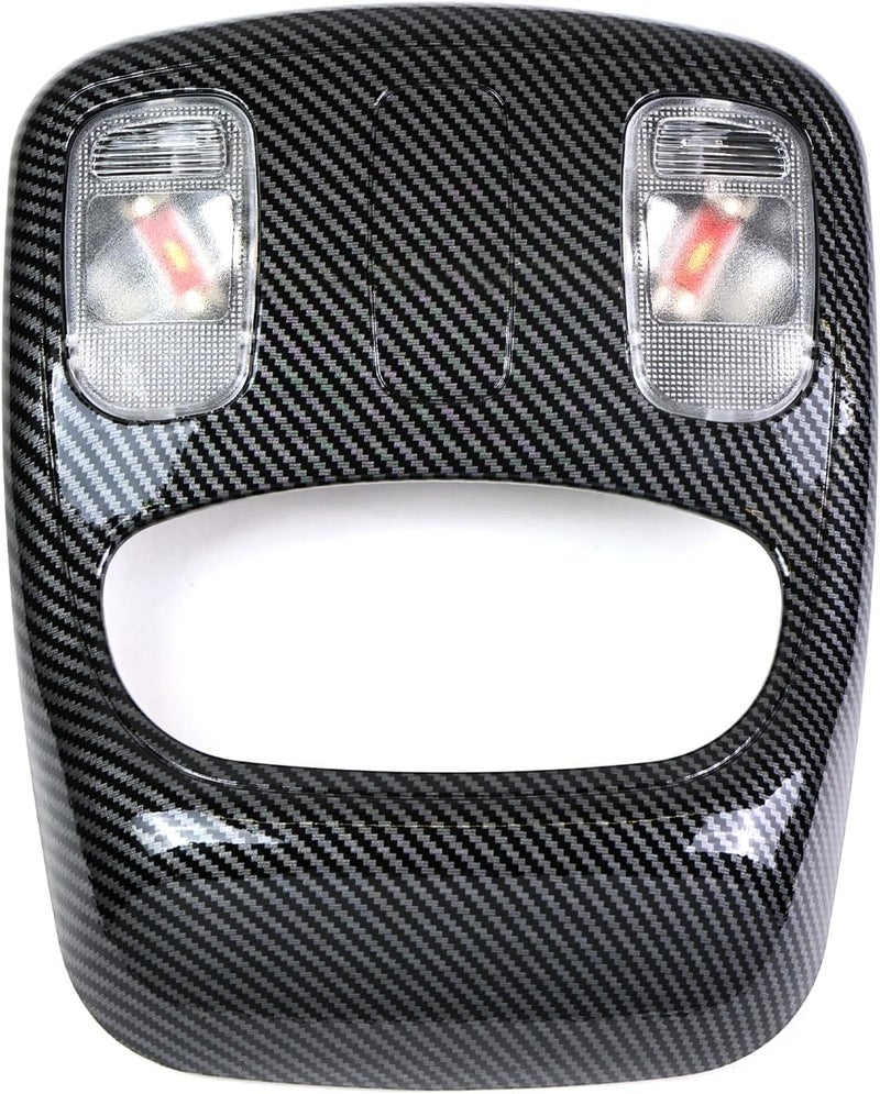 Rawsomes Overhead Console Dome Light Assembly Compatible with Dodge Ram 1500 2500 3500 4500 5500 Replacement Front LED Interior Roof Reading Lamp Replacement for 1DK78BD1AA 1DK78TL2AA (Carbon Fibre) - Image 2